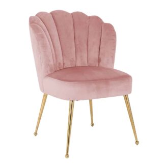 Stoel Pippa pink velvet / gold (Quartz Pink 700)